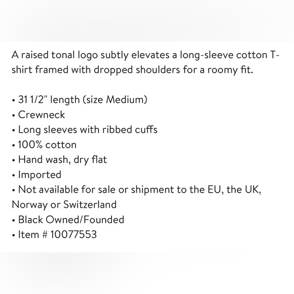 Fear of God Essentials Long Sleeve Cotton T-Shirt - Picture 8 of 8